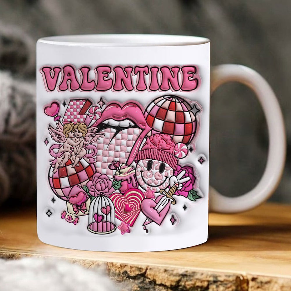 3D Inflated Valentine's Mug, 3D Valentine Vibes Inflated Mug, Valentine 3D Coffee Mug, Gift For Her
