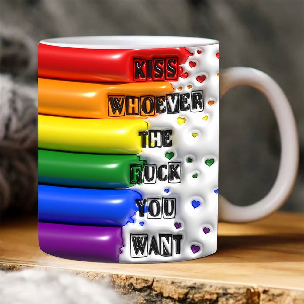 3D Pride Month Inflated Mug, 3D Coffee Mug, Cute 3D Inflated Mug, Birthday Gift, Christimas Gift