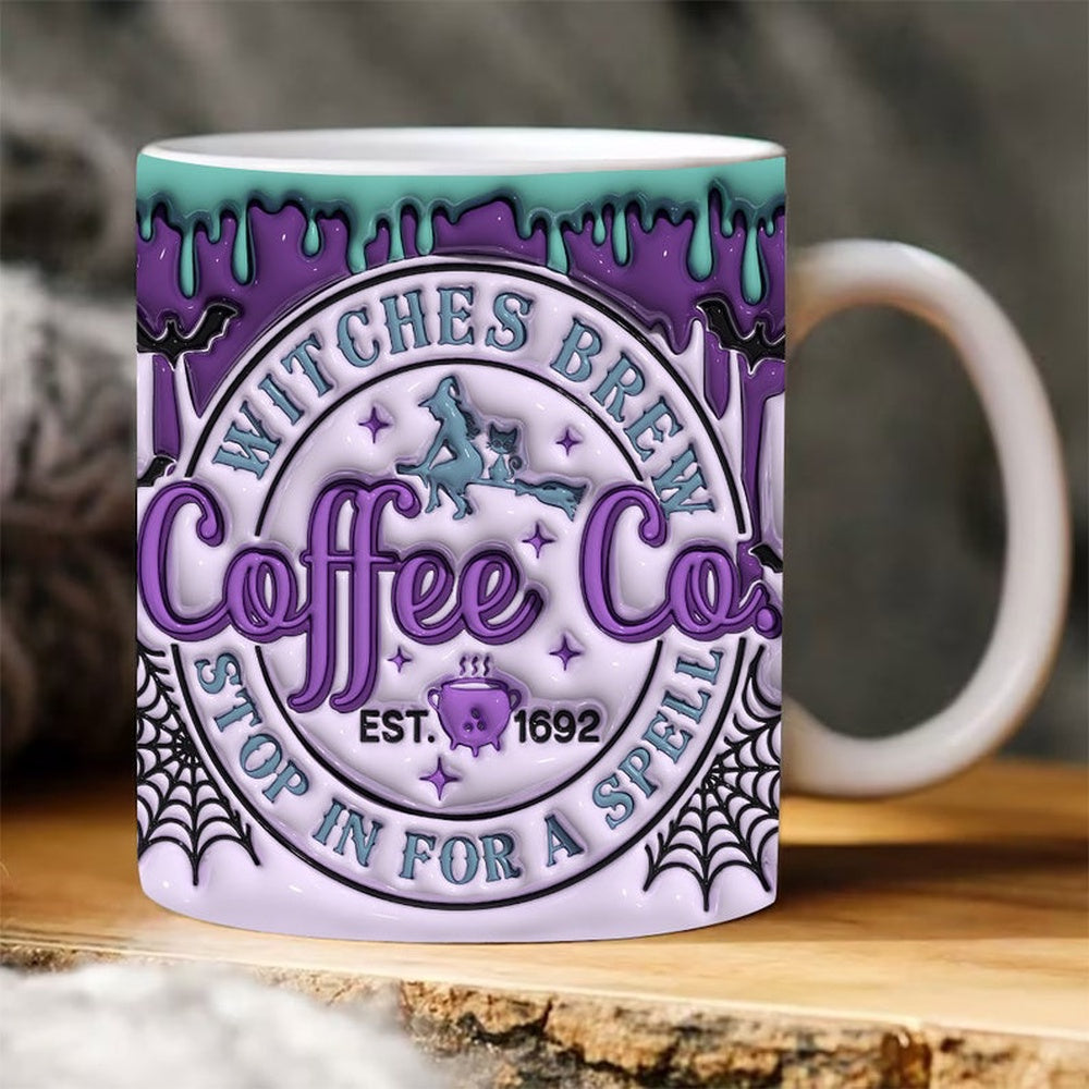 3D Witches Brew Coffee Co Inflated Mug, 3D Coffee Mug, Cute 3D Inflated Mug, Birthday Gift, Christimas Gift