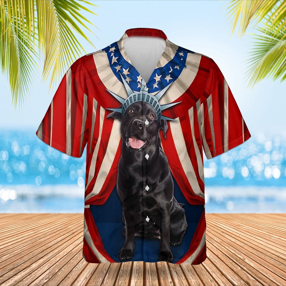 4Th Of July Hawaiian Shirts, Black Labrador Retriever July 4Th Hawaiian Shirt Dog Lover Happy Independence Day