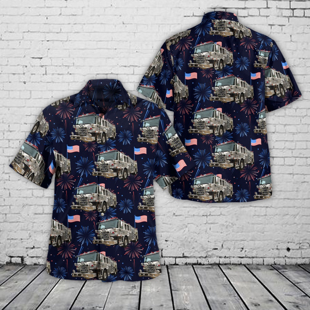 4Th Of July Hawaiian Shirts, Capitol Heights Maryland Boulevard Heights Volunteer Fire & Rescue Department Hawaiian Shirt, Hawaiian Firefighter Shirts