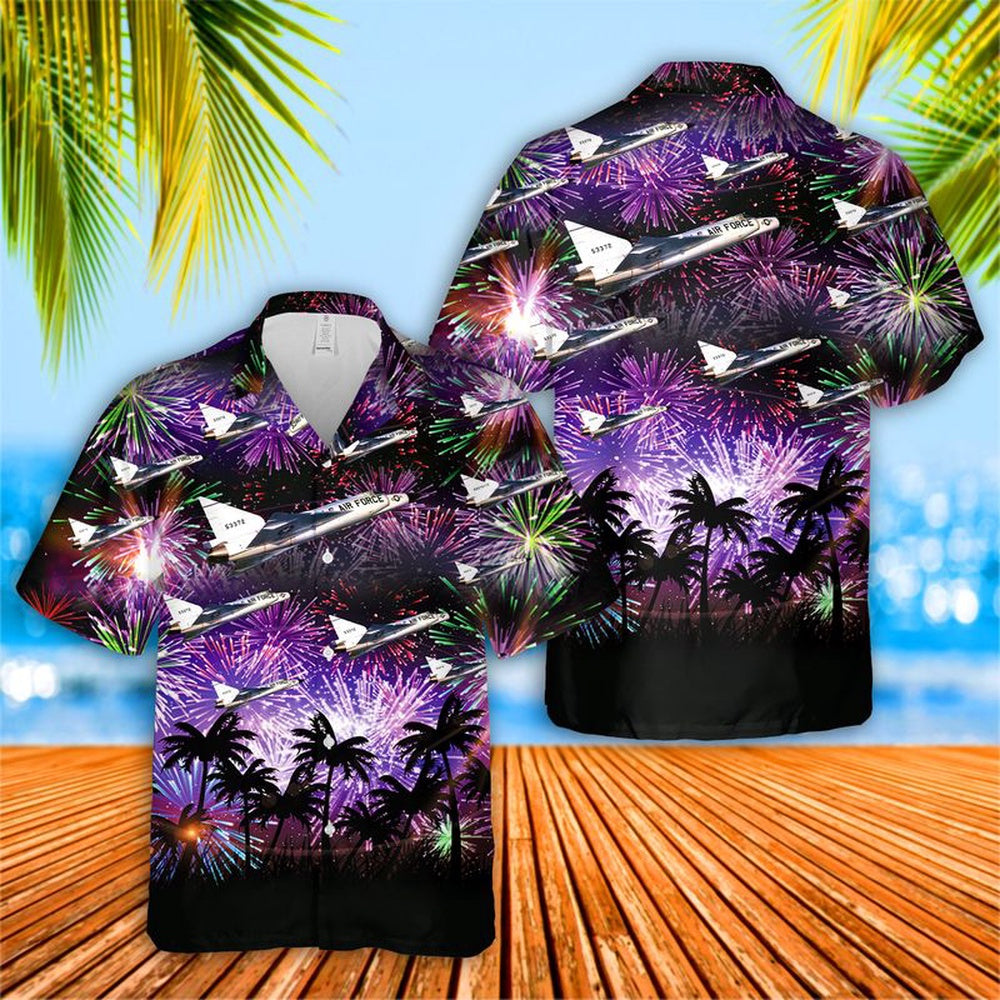 4Th Of July Hawaiian Shirts, Convair F-106 Delta Dart 4Th Of July Hawaiian Shirt, Military Aloha Shirts