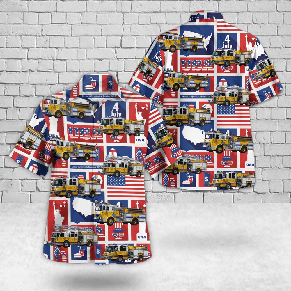 4Th Of July Hawaiian Shirts, East Windsor New Jersey East Windsor Fire Company #2 4Th Of July Hawaiian Shirt, Hawaiian Firefighter Shirts