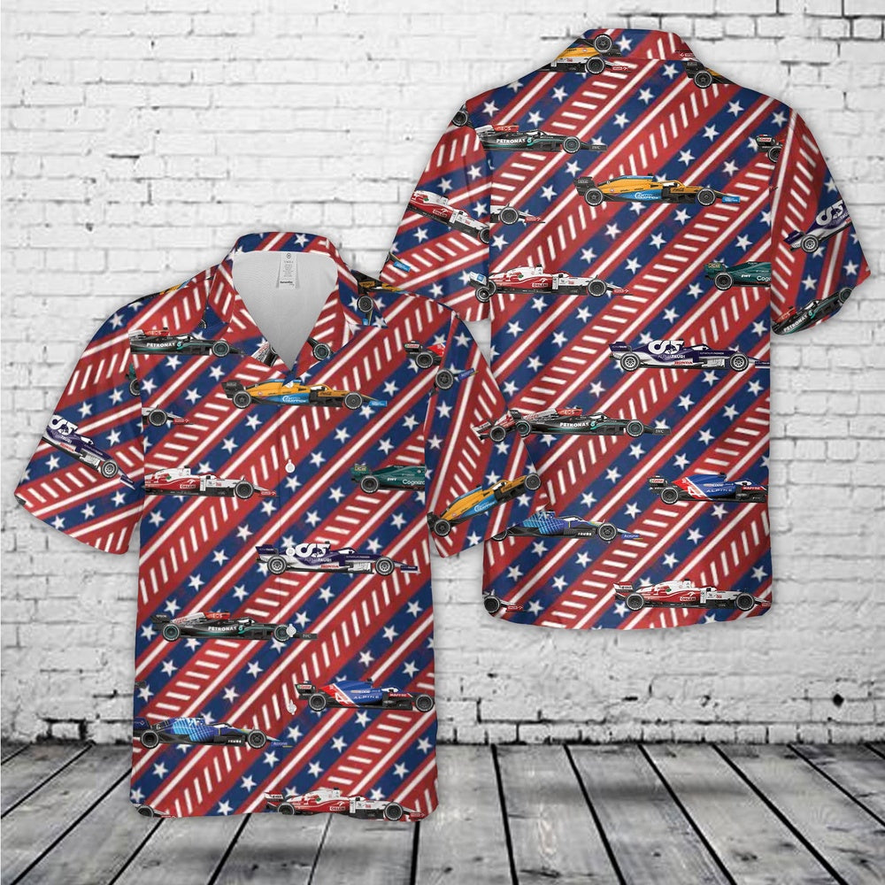 4Th Of July Hawaiian Shirts, F1 Formula One Teams 2021 4Th Of July Hawaiian Shirt, Military Aloha Shirts