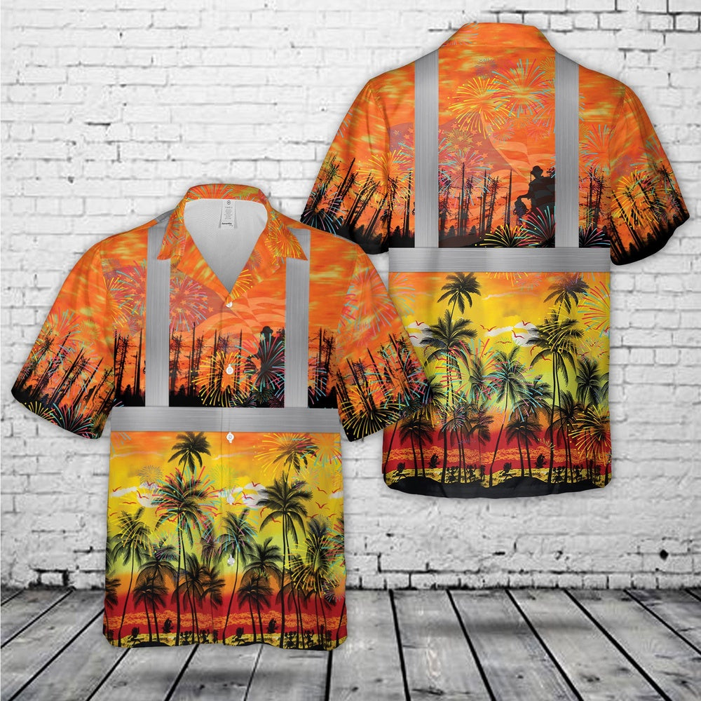 4Th Of July Hawaiian Shirts, Logger Tropical 4th Of July Hawaiian Shirt, Hawaiian Beach Shirts For Men Women