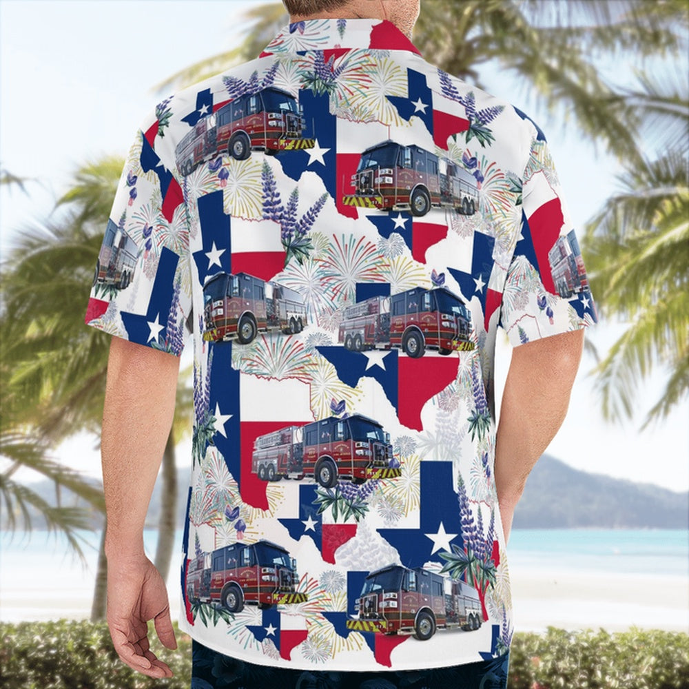 4Th Of July Hawaiian Shirts, Manchaca Fire Rescue, Austin, Texas 4Th Of July Hawaiian Shirts