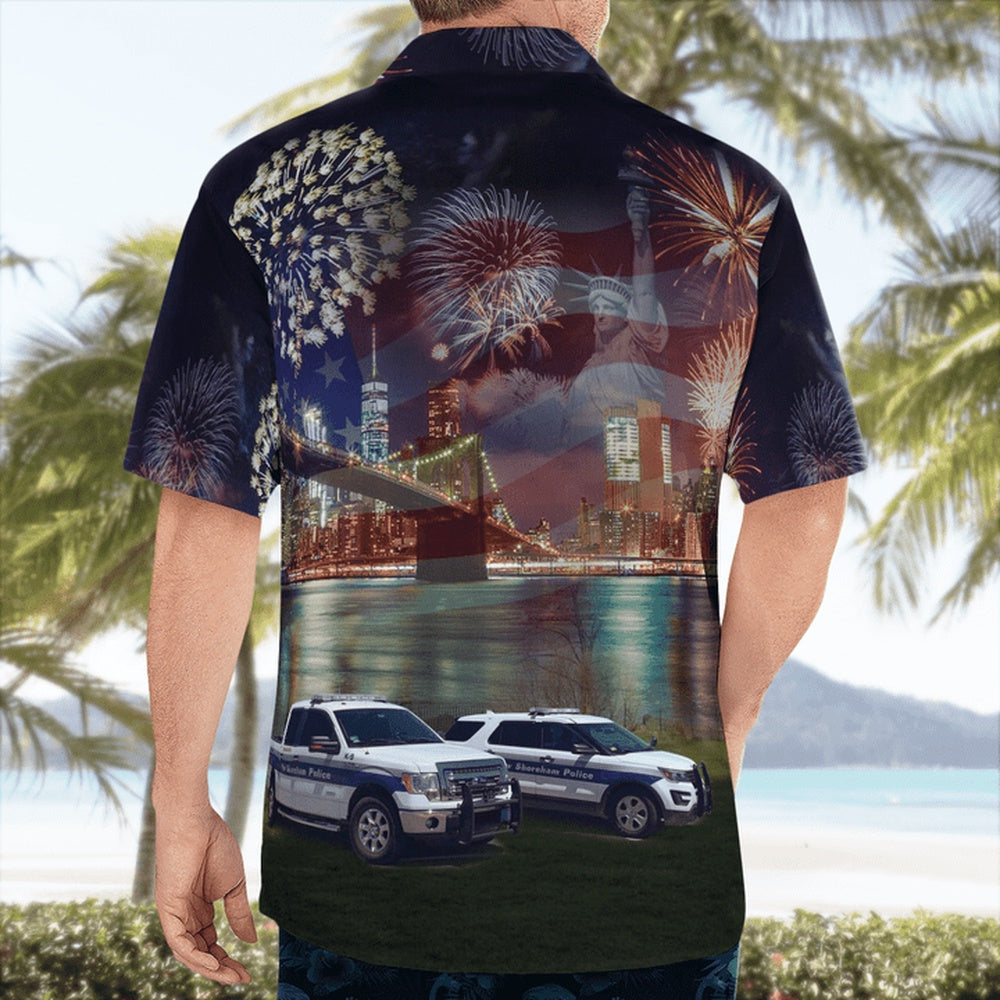 4Th Of July Hawaiian Shirts, New Shoreham Police Department, Rhode Island, 4Th Of July Hawaii Shirt