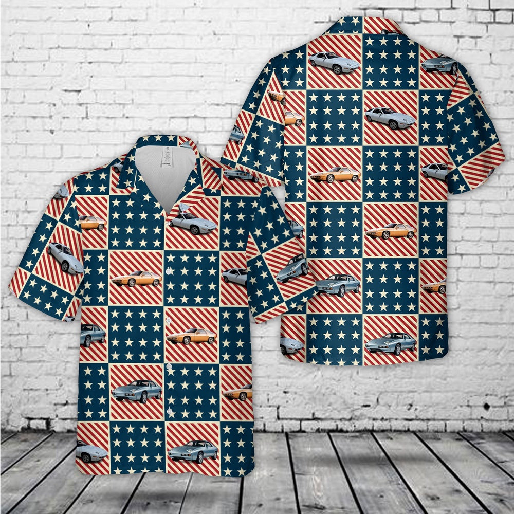 4Th Of July Hawaiian Shirts, Porsche 928 1978 4th Of July Hawaiian Shirt, Hawaiian Beach Shirts For Men Women