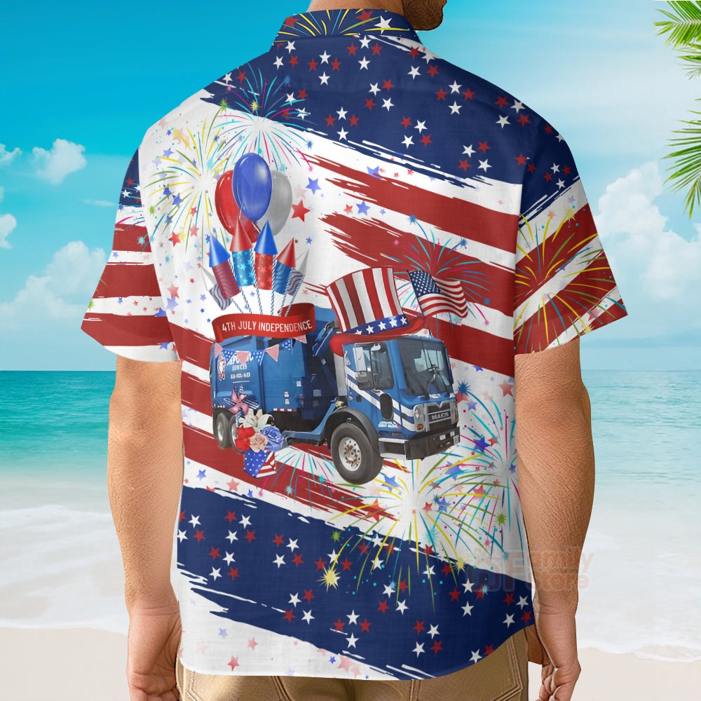 4Th Of July Hawaiian Shirts, Republic Services Hawaii Shirts