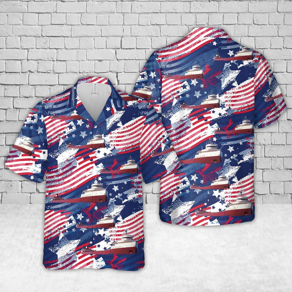 4Th Of July Hawaiian Shirts, Ss Edmund Fitzgerald 4Th Of July Hawaiian Shirts, Military Aloha Shirts