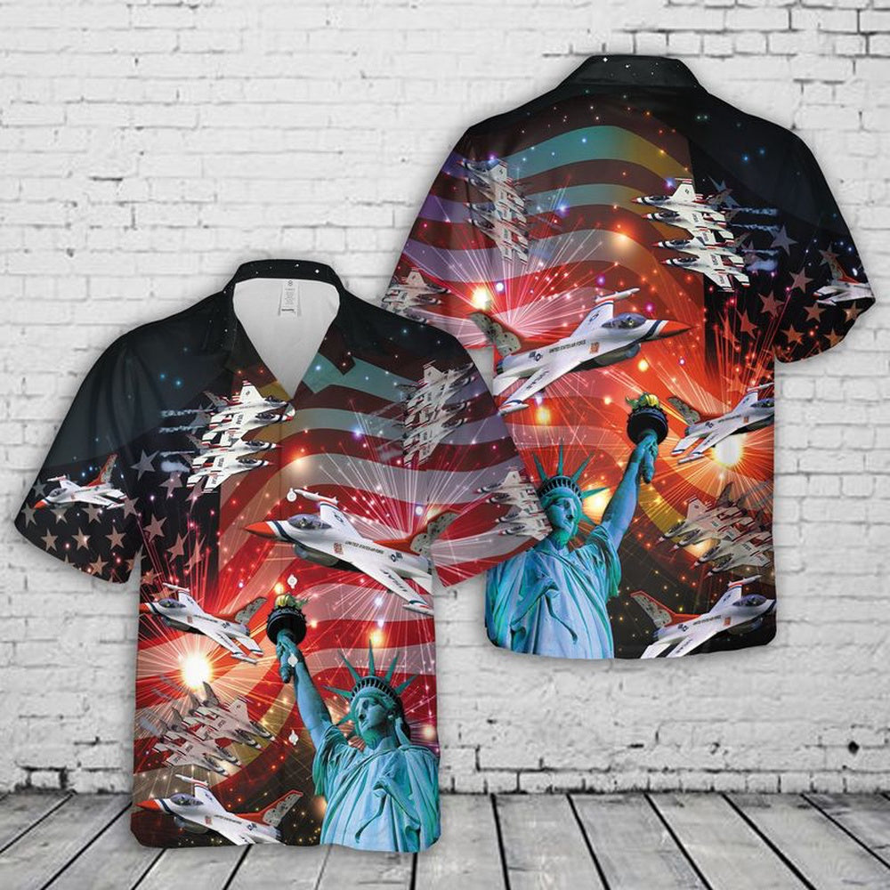 4Th Of July Hawaiian Shirts, Thunderbirds Air Show 4Th July Hawaiian Shirt, Military Aloha Shirts