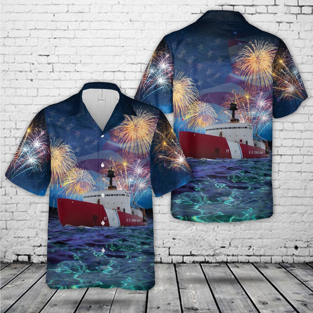 4Th Of July Hawaiian Shirts, United States Coast Guard Uscgc Polar Sea (Wagb-11) 4Th Of July Hawaiian Shirt, Military Aloha Shirts