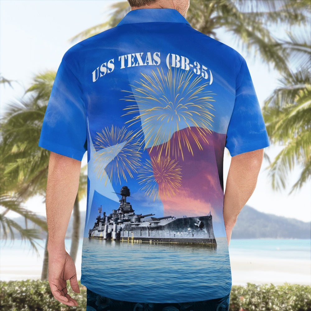 4Th Of July Hawaiian Shirts, Us Navy Uss Texas (Bb-35) 4Th Of July Hawaiian Shirts