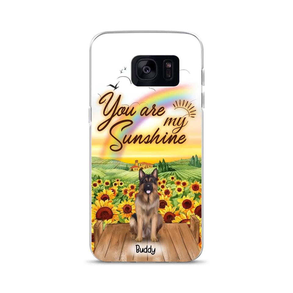 Custom Phone Case For Pet Lovers - Best Gift With Personalized Names, Dogs, Cats - You Are My Sunshine - Up To 3 Pets