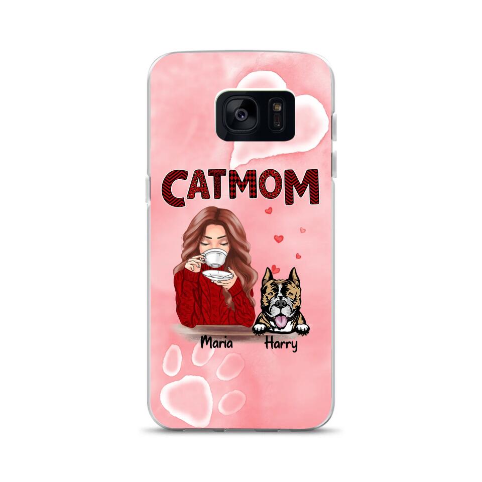 American Staffordshire Terrier Custom Phone Case Dog Mom For Pet Lovers - Best Gift With Personalized Names Dogs Cats - Case For iPhone Samsung