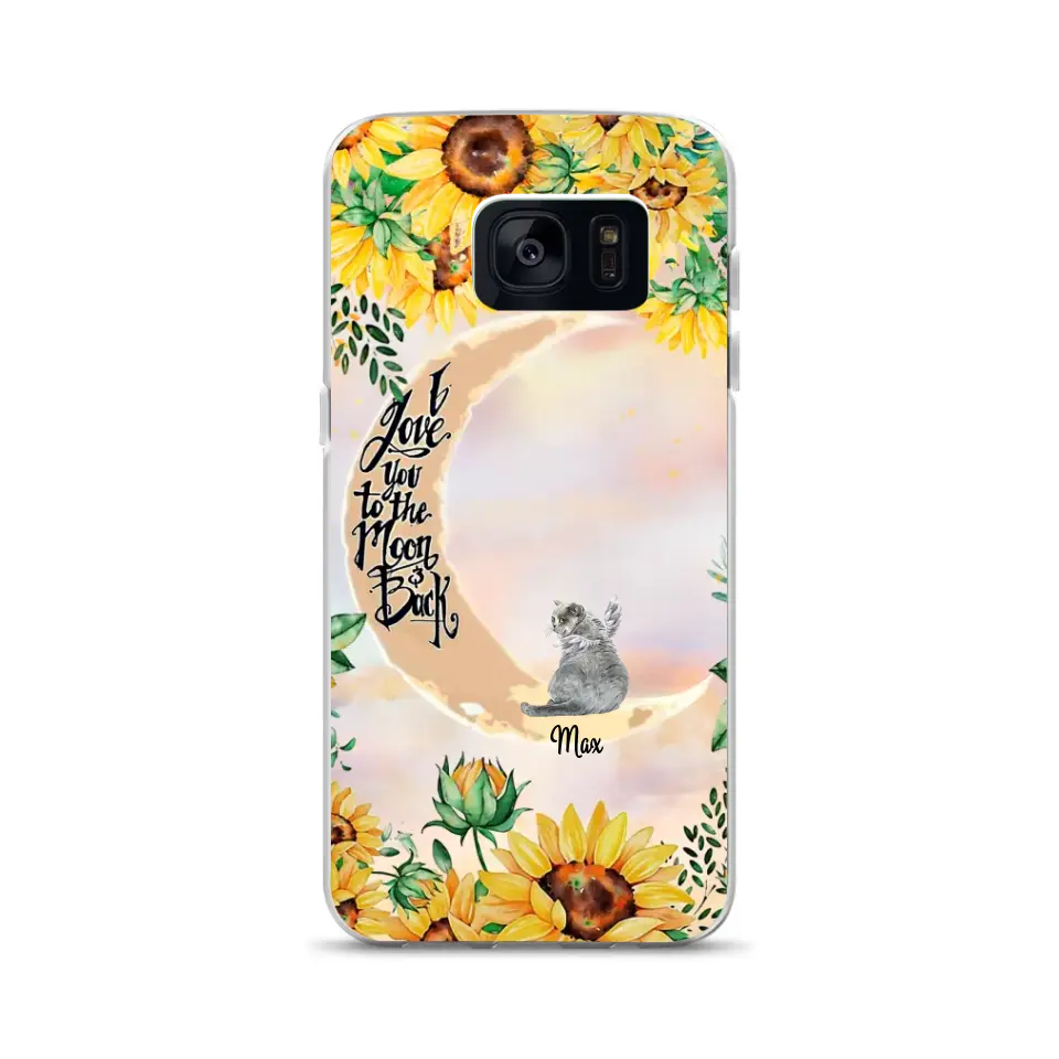 Custom Phone Case For Pet Lovers - Best Gift With Custom Names, Dogs, Cats - I Love You To The Moon And Back - Up To 5 Pets Dogs Cats