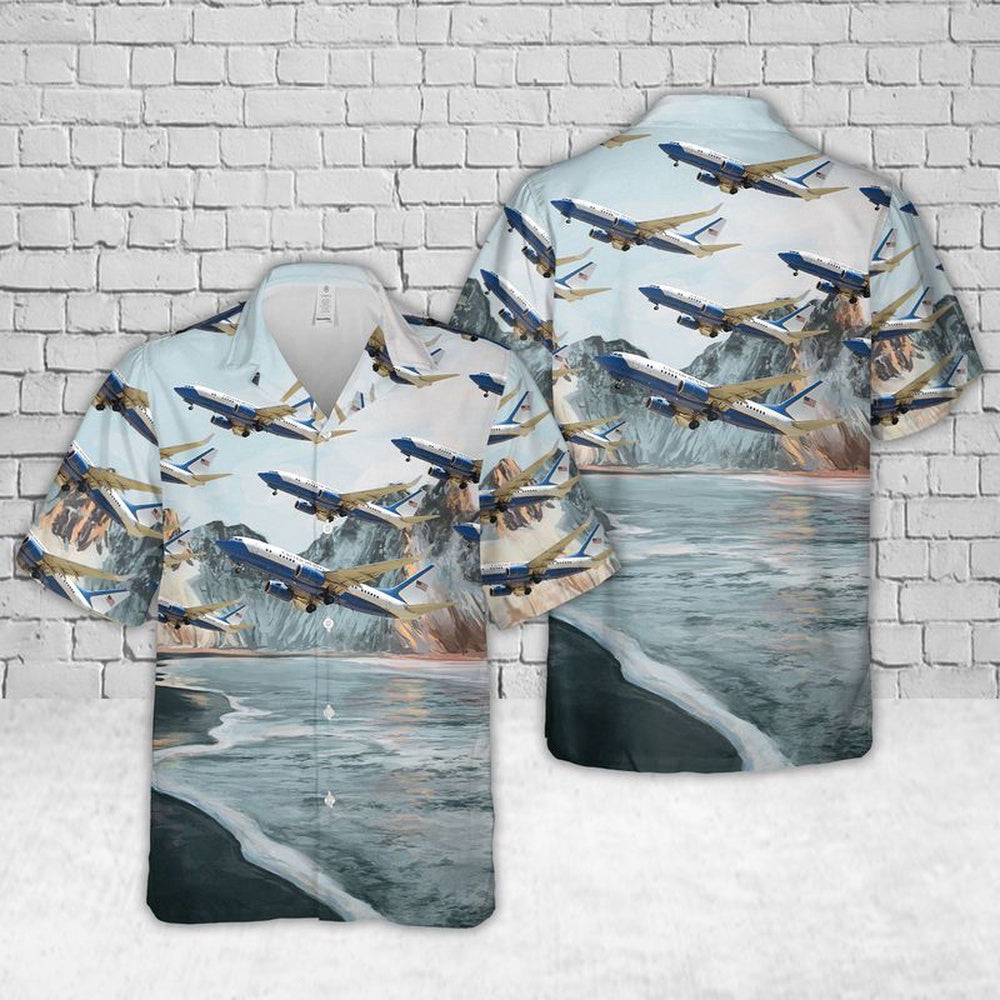 Air Force Hawaiian Shirt, District of Columbia Air National Guard Boeing C-40 Clipper Hawaiian Shirt, Airplane Hawaiian Shirt, Military Aloha Shirts