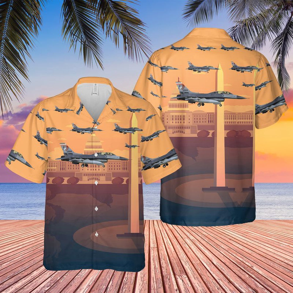 Air Force Hawaiian Shirt, USAF District of Columbia Air National GuardGeneral Dynamics F-16D Hawaiian Shirt, Airplane Hawaiian Shirt