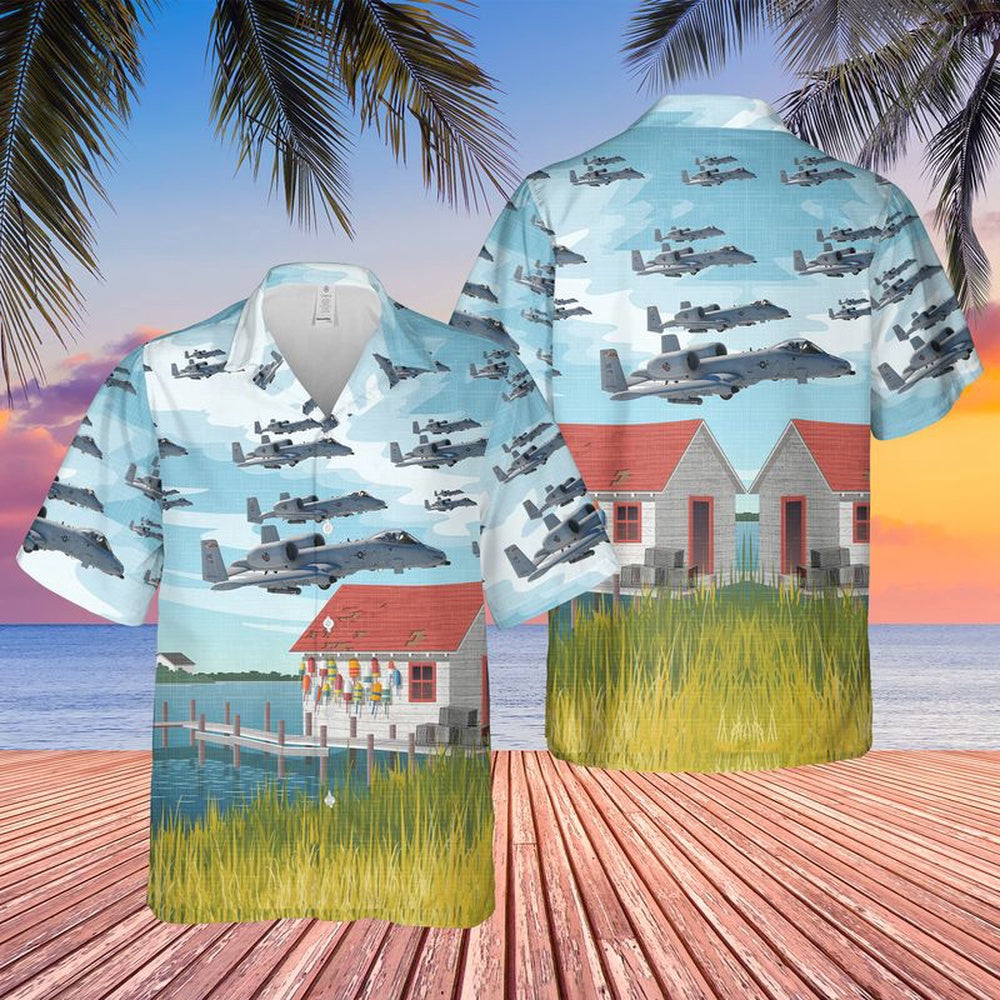 Air Force Hawaiian Shirt, USAF Maryland Air National Guard 175th Wing A-10C Thunderbolt II Hawaiian Shirt, Airplane Hawaiian Shirt