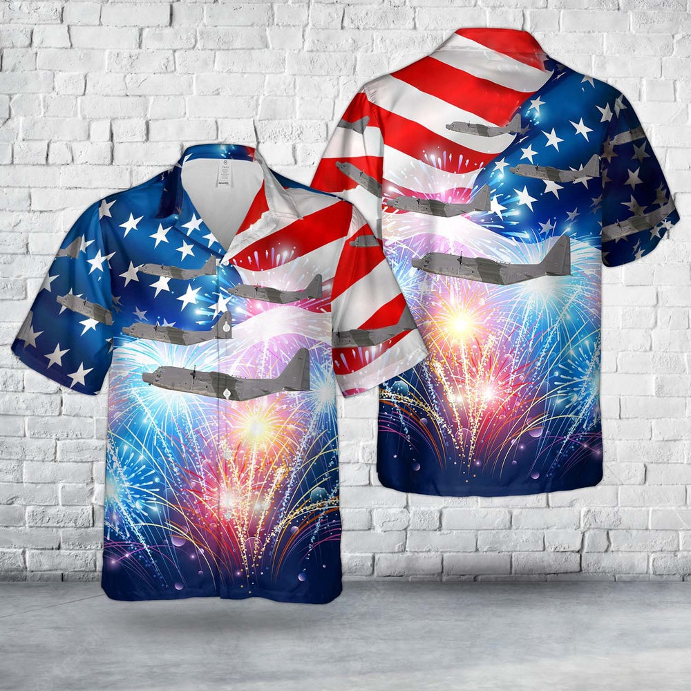 Air Force Hawaiian Shirt, US Air Force 15th Special Operations Squadron MC-130H Combat Talon II, 4th Of July Hawaiian Shirt, Airplane Hawaiian Shirt
