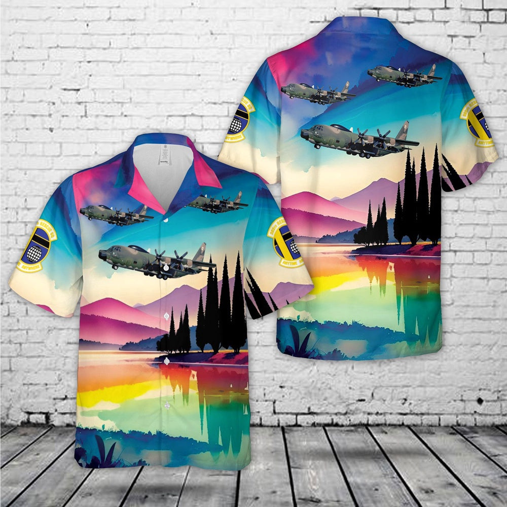 Air Force Hawaiian Shirt, US Air Force 305th Squadron Lockheed HC-130H Hercules Hawaiian Shirt, Airplane Hawaiian Shirt, Military Aloha Shirts
