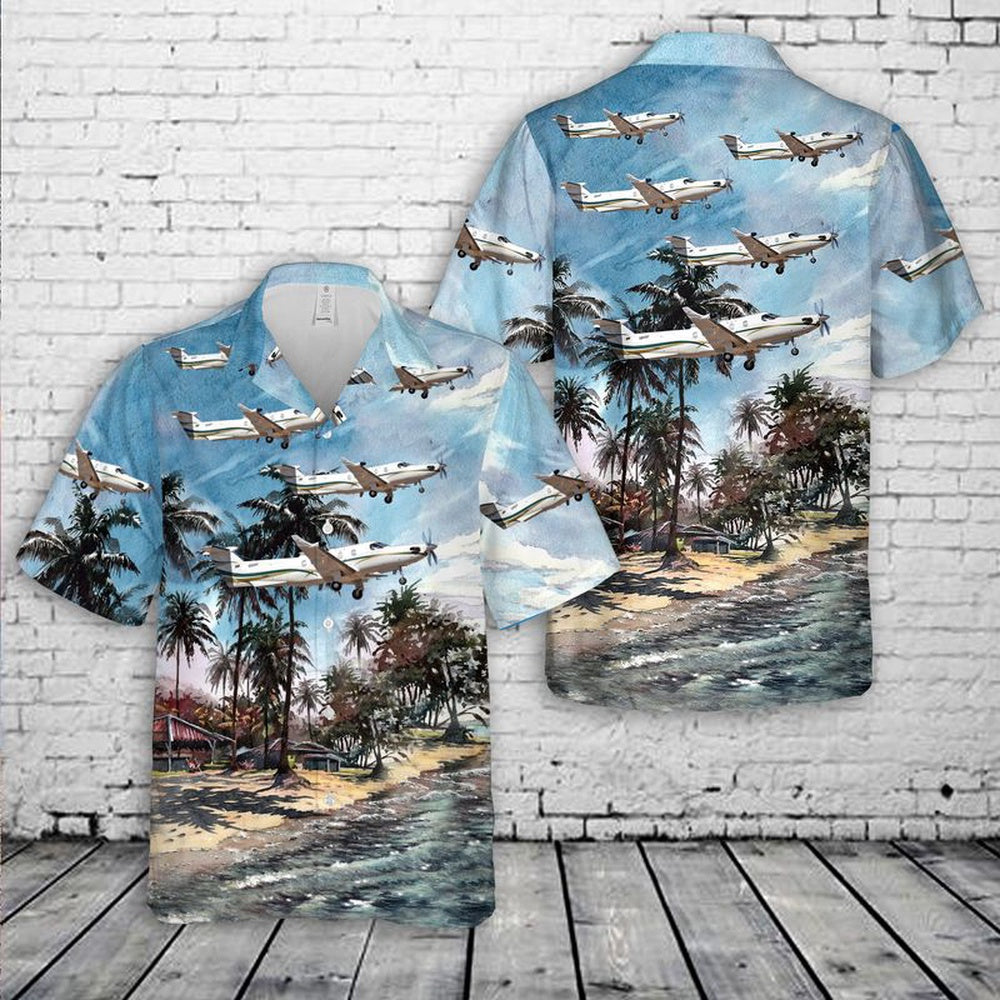 Air Force Hawaiian Shirt, US Air Force 318th Special Operations Squadron Pilatus U-28A (PC12-45) 05-0594 Hawaiian Shirt, Airplane Hawaiian Shirt