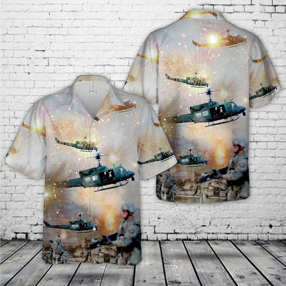 Air Force Hawaiian Shirt, US Air Force 37th Helicopter Squadron UH-1N Hawaiian Shirt, Airplane Hawaiian Shirt, Military Aloha Shirts
