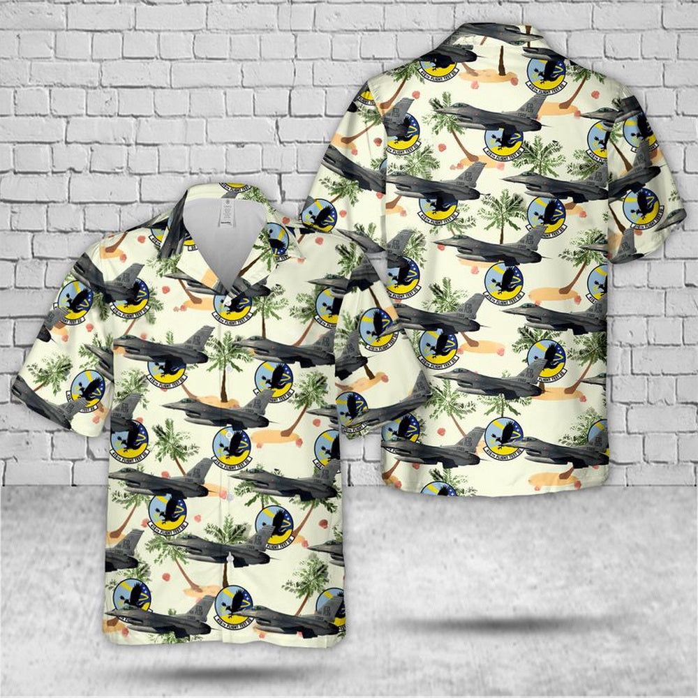 Air Force Hawaiian Shirt, US Air Force 416th Flight Test Squadron F-16 Fighting Falcon Hawaiian Shirt, Airplane Hawaiian Shirt, Military Aloha Shirts