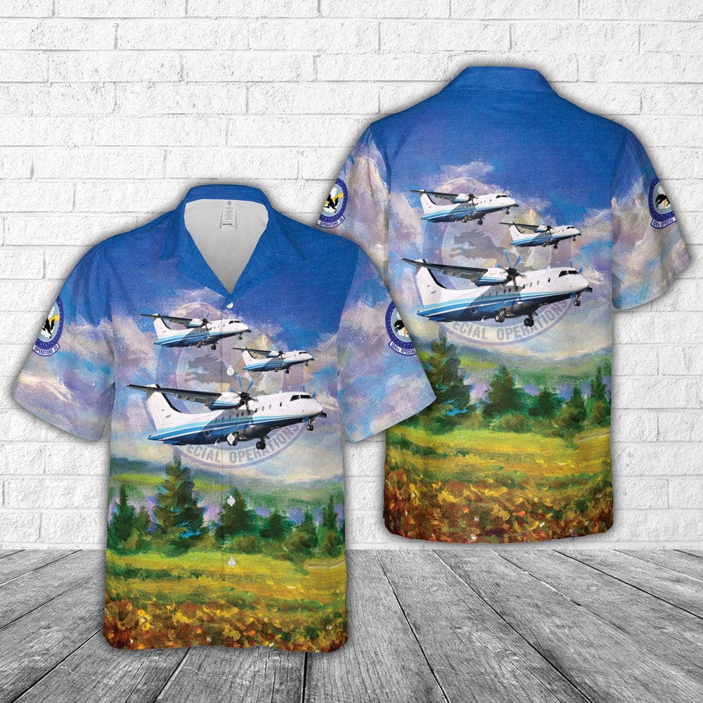 Air Force Hawaiian Shirt, US Air Force 524th Special Operations Squadron C-146A Hawaiian Shirt, Airplane Hawaiian Shirt, Military Aloha Shirts