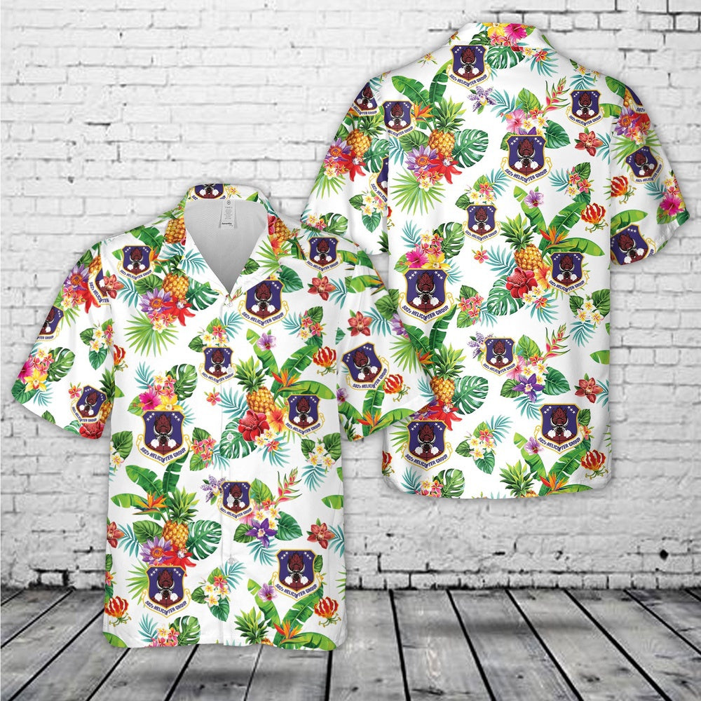 Air Force Hawaiian Shirt, US Air Force 582nd Helicopter Group Hawaiian Shirt, Airplane Hawaiian Shirt, Military Aloha Shirts