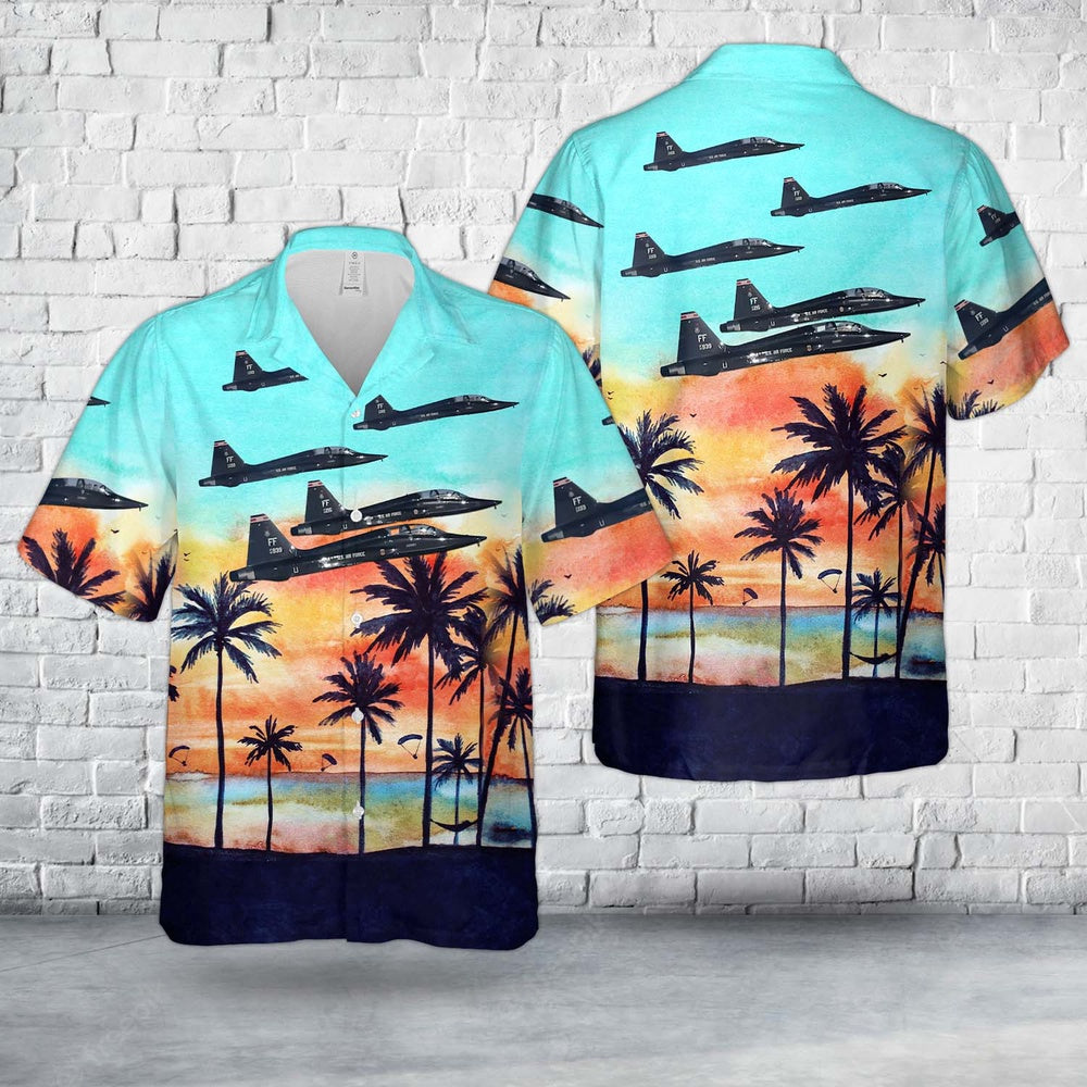 Air Force Hawaiian Shirt, US Air Force 71st Fighter Training Squadron Northrop T-38 Hawaiian Shirt, Airplane Hawaiian Shirt, Military Aloha Shirts