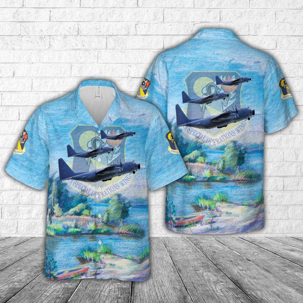 Air Force Hawaiian Shirt, US Air Force 919th Special Operations Wing MC-130E Combat Talon I Hawaiian Shirt, Airplane Hawaiian Shirt