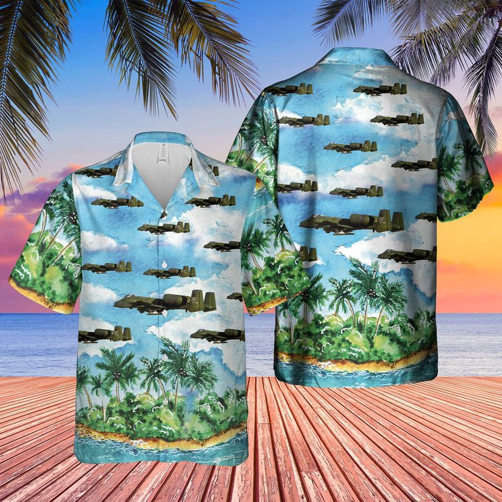 Air Force Hawaiian Shirt, US Air Force A-10 Thunderbolt II Hawaiian Shirt, Airplane Hawaiian Shirt, Military Aloha Shirts