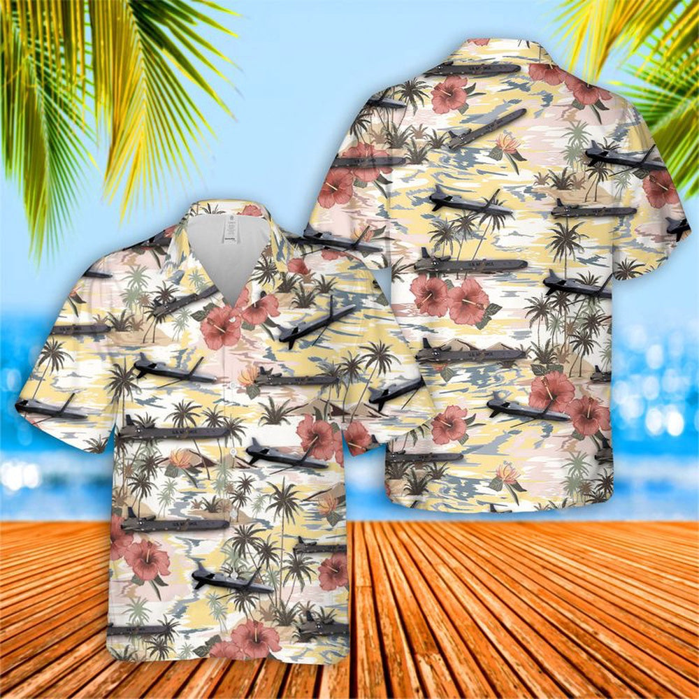 Air Force Hawaiian Shirt, US Air Force AGM-86 ALCM Hawaiian Shirt, Airplane Hawaiian Shirt, Military Aloha Shirts