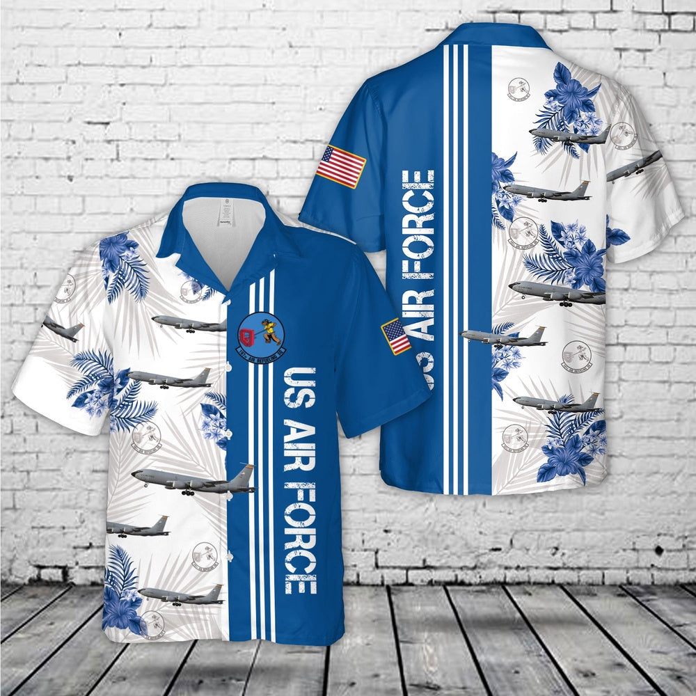 Air Force Hawaiian Shirt, US Air Force Arizona Air National Guard 197th Air Refueling Squadron KC-135R Stratotanker Hawaiian Shirt