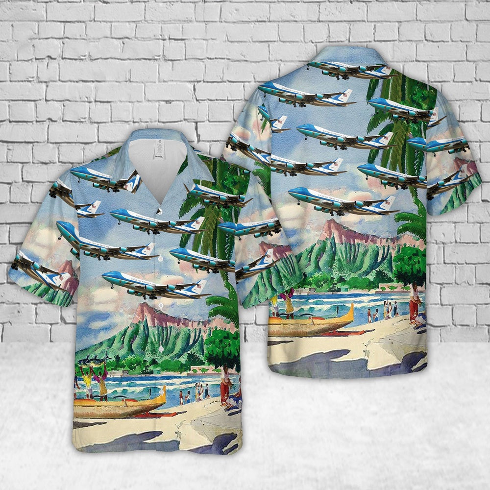 Air Force Hawaiian Shirt, US Air Force Boeing C-137 Stratoliner Hawaiian Shirt, Airplane Hawaiian Shirt, Military Aloha Shirts
