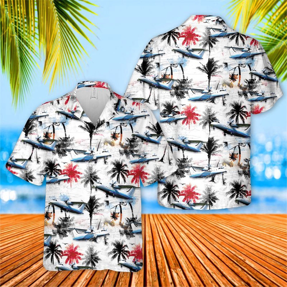 Air Force Hawaiian Shirt, US Air Force C-146A Wolfhound Hawaiian Shirt, Airplane Hawaiian Shirt, Military Aloha Shirts