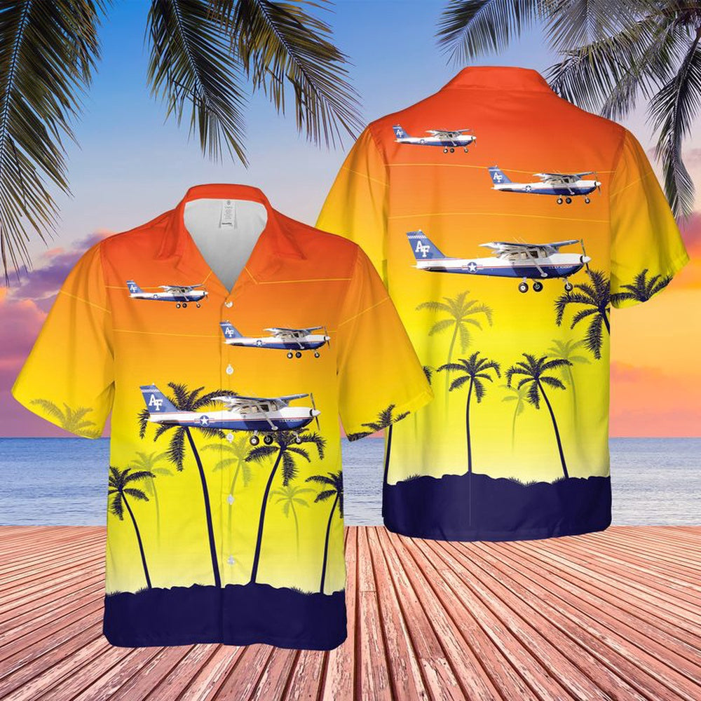 Air Force Hawaiian Shirt, US Air Force Cessna T-41 Mescalero Hawaiian Shirt, Airplane Hawaiian Shirt, Military Aloha Shirts