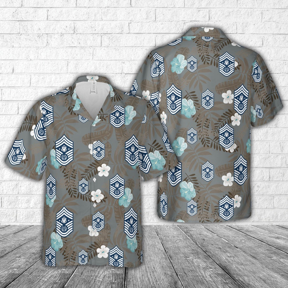 Air Force Hawaiian Shirt, US Air Force Chief Master Sergeant of the Air Force 2004-present insignia Hawaiian Shirt, Airplane Hawaiian Shirt