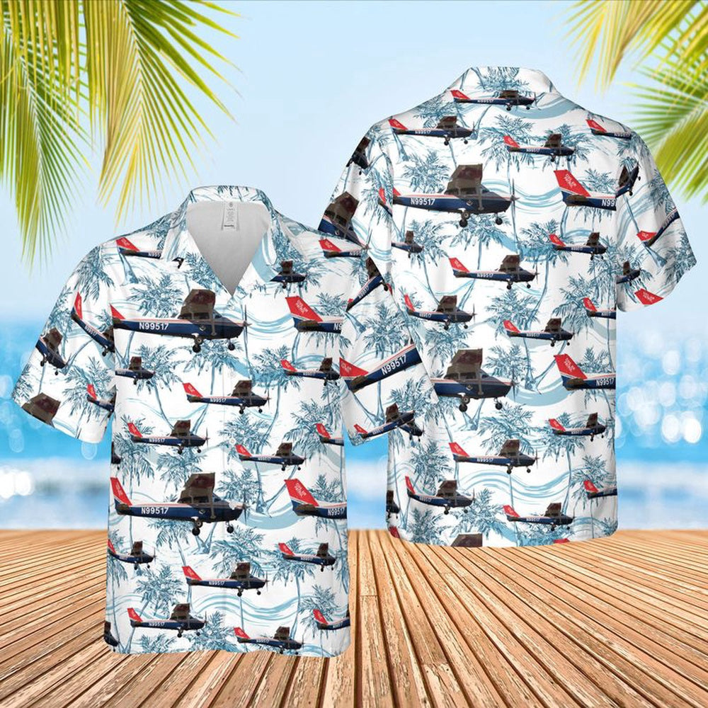 Air Force Hawaiian Shirt, US Air Force Civil Air Patrol Cessna 172P Skyhawk Hawaiian Shirt, Airplane Hawaiian Shirt, Military Aloha Shirts