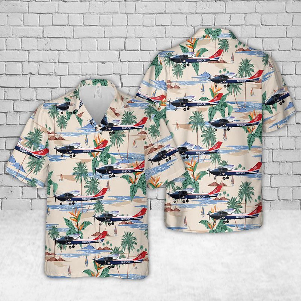Air Force Hawaiian Shirt, US Air Force Civil Air Patrol Cessna 182T Skylane Hawaiian Shirt, Airplane Hawaiian Shirt, Military Aloha Shirts