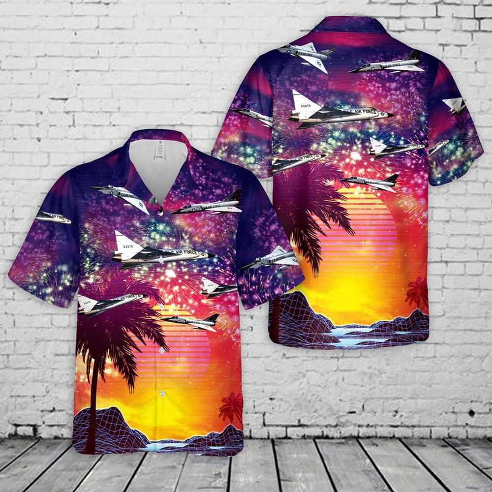 Air Force Hawaiian Shirt, US Air Force Convair F-106 Delta Dart Hawaiian Shirt, Airplane Hawaiian Shirt, Military Aloha Shirts