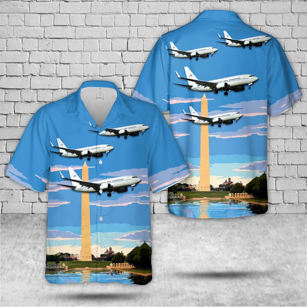 Air Force Hawaiian Shirt, US Air Force District of Columbia Air National Guard 113th Wing Boeing C-40C Clipper (sn 02-0202) Hawaiian Shirt