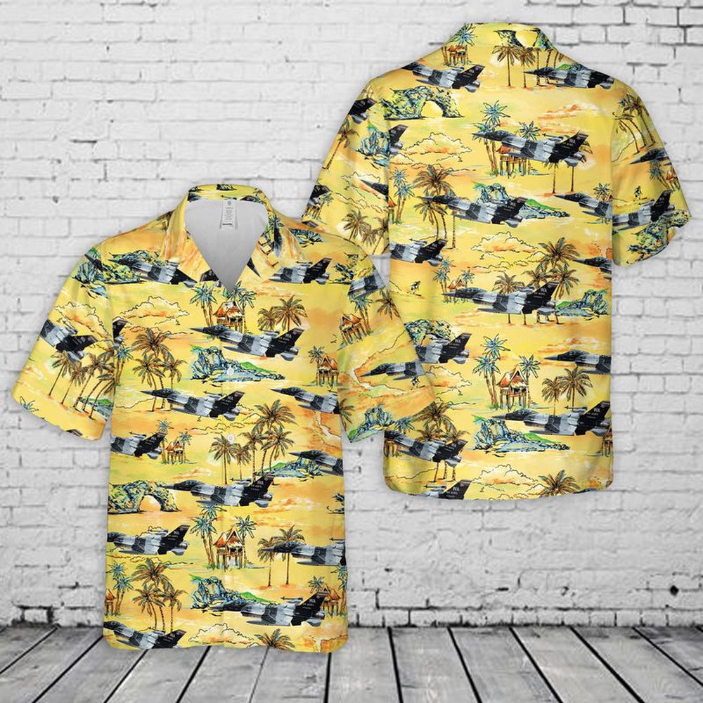 Air Force Hawaiian Shirt, US Air Force F-16C Aggressor Hawaiian Shirt, Airplane Hawaiian Shirt, Military Aloha Shirts