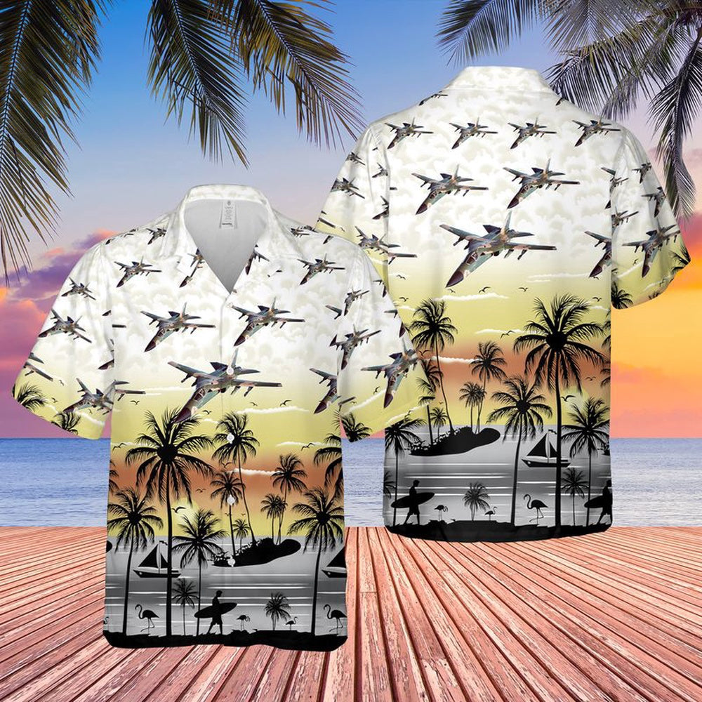 Air Force Hawaiian Shirt, US Air Force General Dynamics F-111 Aardvark Hawaiian Shirt, Airplane Hawaiian Shirt, Military Aloha Shirts