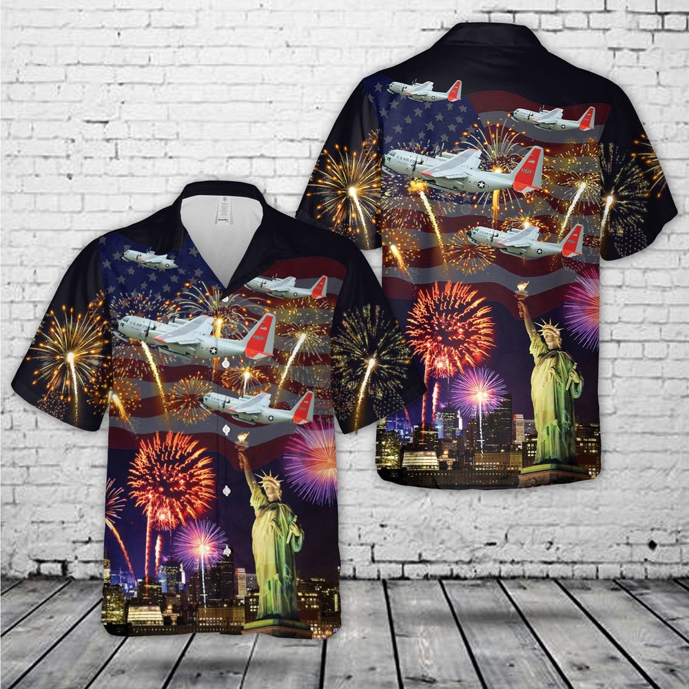 Air Force Hawaiian Shirt, US Air Force LC-130 Hercules Skibird , 4th Of July Hawaiian Shirt, Airplane Hawaiian Shirt, Military Aloha Shirts