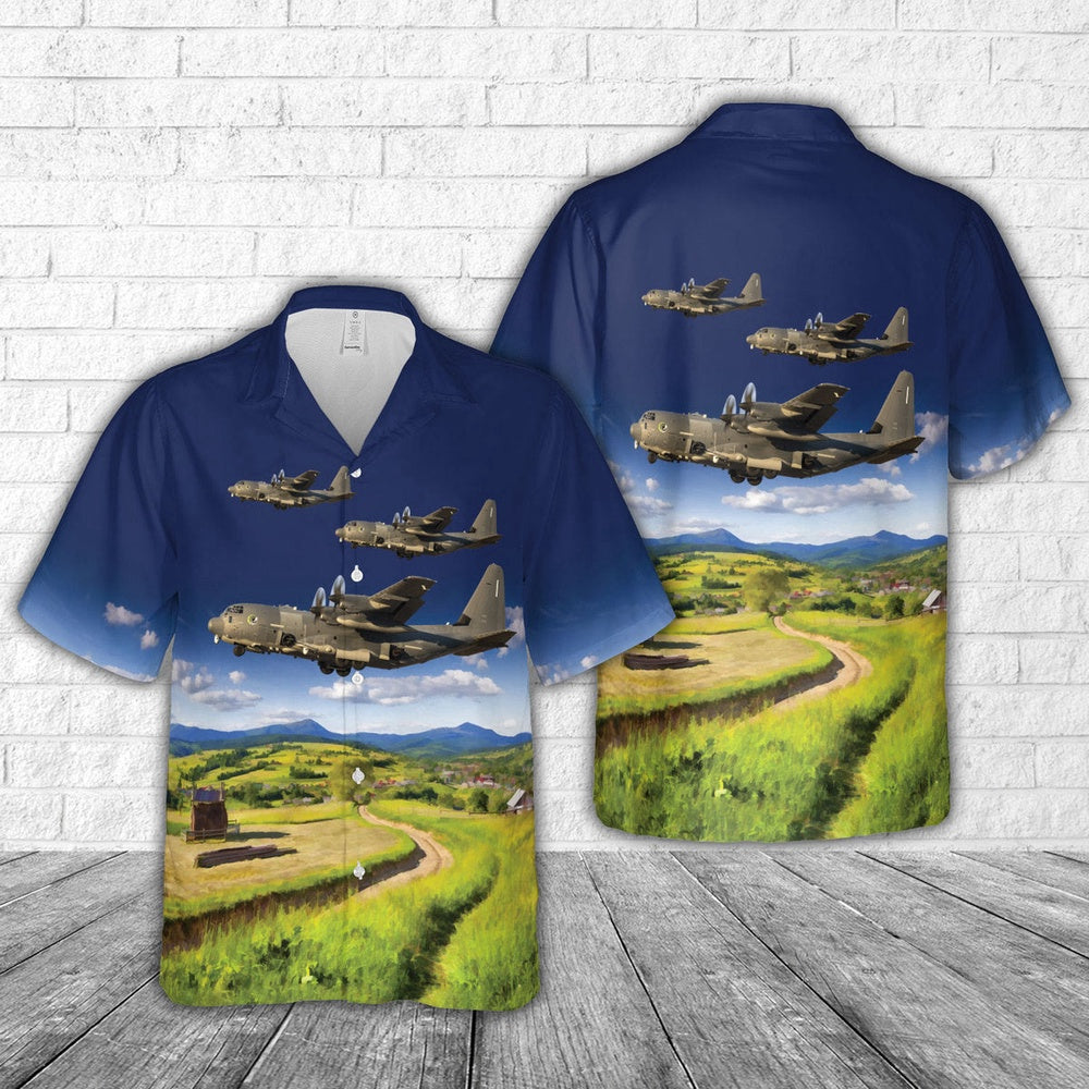 Air Force Hawaiian Shirt, US Air Force Lockheed Martin AC-130J Ghostrider (L-382100) Hawaiian Shirt, Airplane Hawaiian Shirt, Military Aloha Shirts