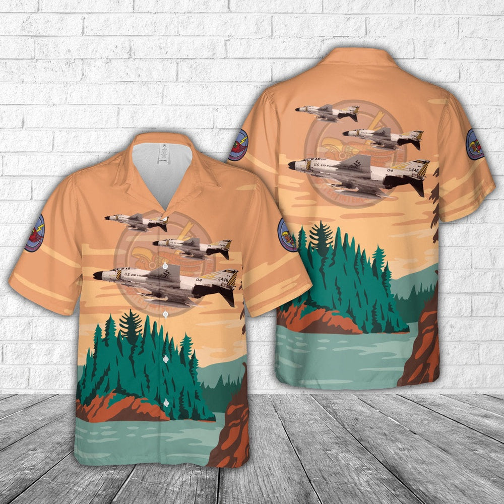 Air Force Hawaiian Shirt, US Air Force Michigan Air National Guard 171st Fighter-Interceptor Squadron F-4C Phantom II Hawaiian Shirt