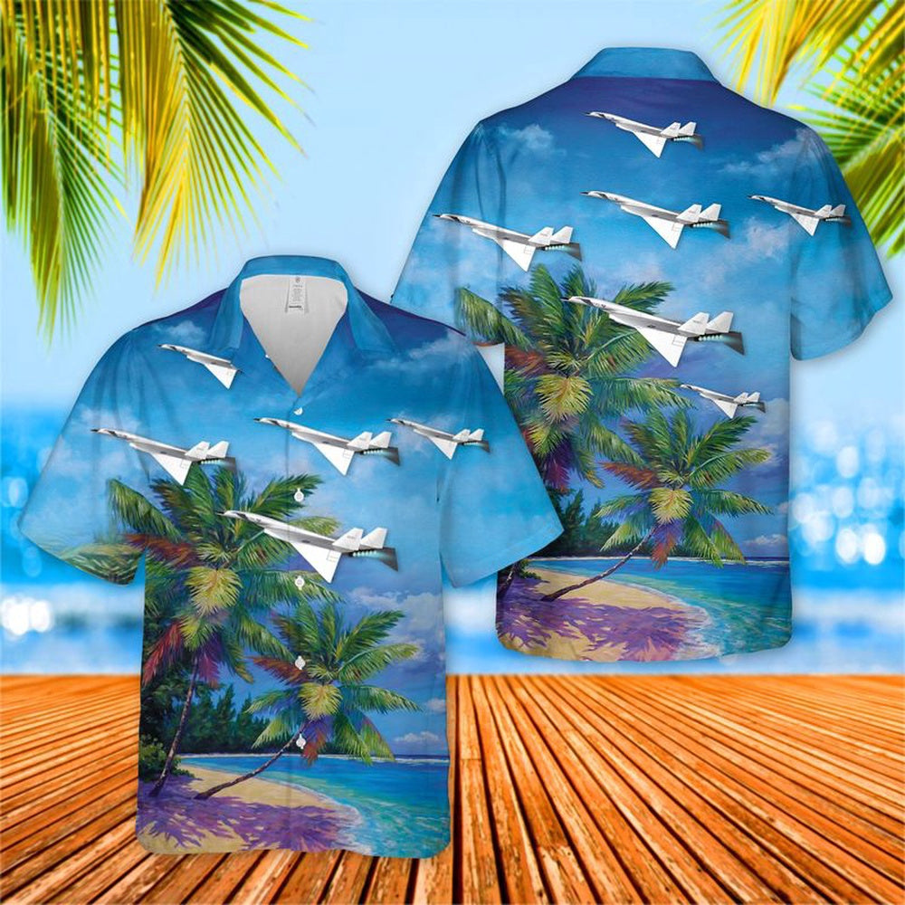 Air Force Hawaiian Shirt, US Air Force North American XB-70 Valkyrie Hawaiian Shirt, Airplane Hawaiian Shirt, Military Aloha Shirts