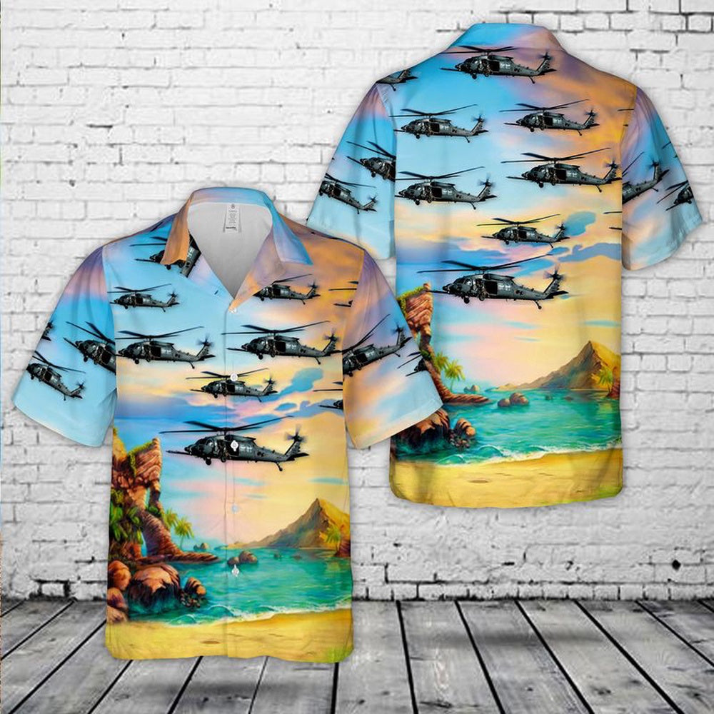 Air Force Hawaiian Shirt, US Air Force Sikorsky HH-60W Jolly Green II Hawaiian Shirt, Airplane Hawaiian Shirt, Military Aloha Shirts
